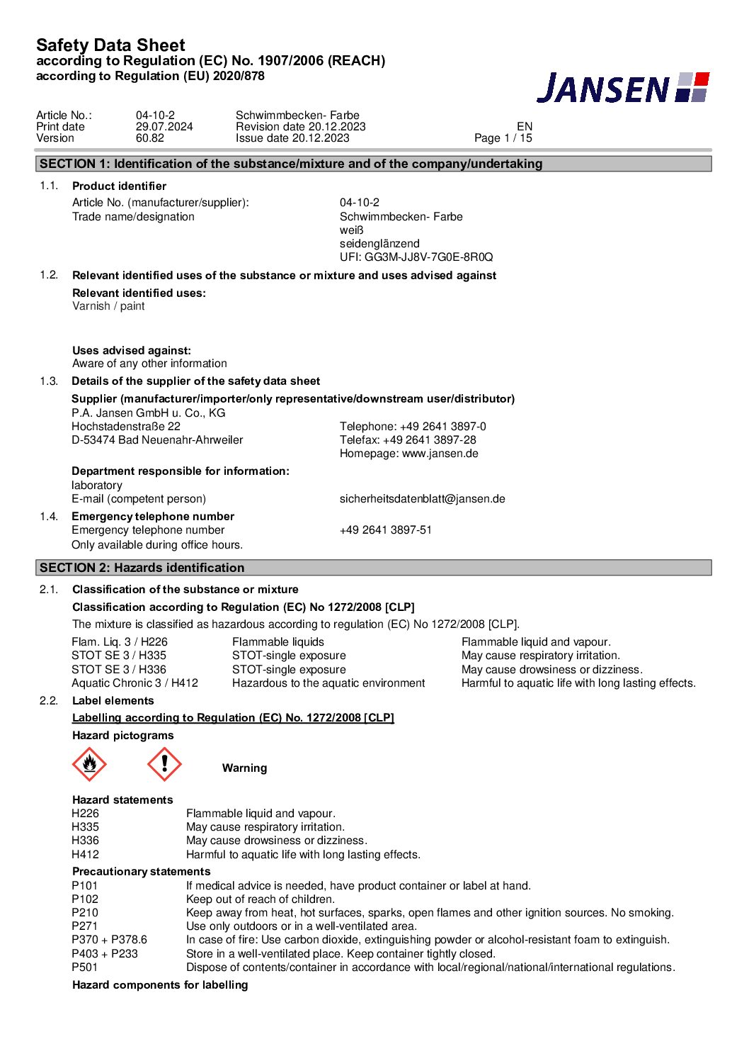 Boja premaz za bazene Jansen (2.5 L) - Slika 5